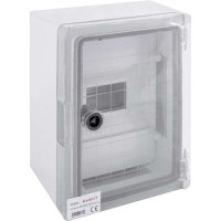 Корпус ударопрочный из АБС-пластика e.plbox.210.280.130.8m.tr, 210х280х130мм, IP65 с прозрачной дверцей и панелью под 8 модулей