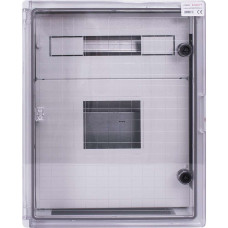Корпус удароміцний з АБС-пластика e.plbox.400.500.175.3f.6m.tr, 400х500х185мм, IP65 з прозорими дверцятами, панеллю під 3 - фазний лічильник та 6 модулів