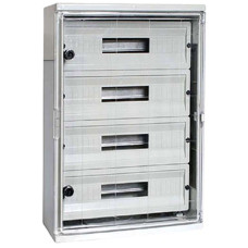 Корпус удароміцний з АБС-пластика e.plbox.400.500.175.54m.tr, 400х500х175мм, IP65 з прозорими дверцятами та панеллю під 54 модулі