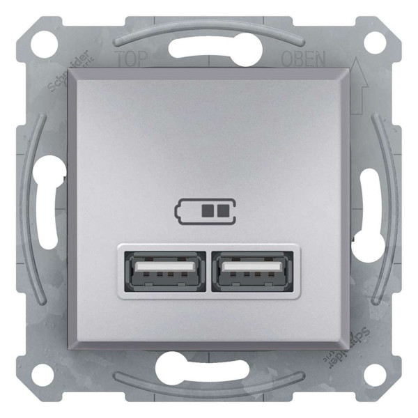 USB РОЗЕТКА 2,1A АЛЮМІНІЙ ASFORA, EPH2700261