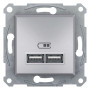 USB РОЗЕТКА 2,1A АЛЮМІНІЙ ASFORA, EPH2700261