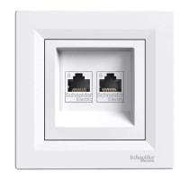 РОЗЕТКА КОМП'ЮТЕРНА RJ45 UTP КАТ.6 ПОДВІЙНА БІЛА ASFORA, EPH4800121