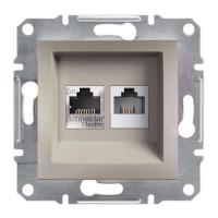 РОЗЕТКА КОМПЬЮТЕРНАЯ RJ45 КАТ. 5Е И ТЕЛЕФОННАЯ РОЗЕТКА RJ12 ASFORA БРОНЗА, EPH4900169
