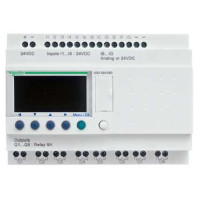 SR2B202BD. Інтелектуальне логічне програмоване реле Zelio Logic 20 вх/вих, дисплей+годинник, =24В
