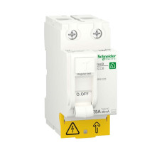 Диференційний вимикач навантаження RESI9 Schneider Electric 25 A, 30 мA, 2P, тип АС , R9R51225