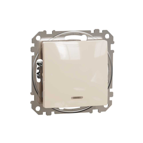 Одноклавішний перемикач з підсвіткою Бежевий Sedna Design Schneider Electric SDD112106L
