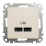 USB розетка тип A+A 2,1A Бежевий Sedna Design Schneider Electric SDD112401
