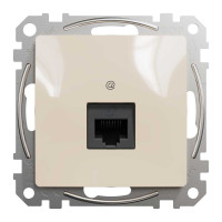 Компютерна розетка, одинарний роз'єм RJ45 CAT6 UTP Бежевий Sedna Design