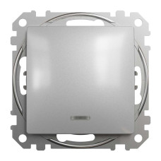 Одноклавішний перемикач з підсвіткою Алюміній Sedna Design Schneider Electric SDD113106L