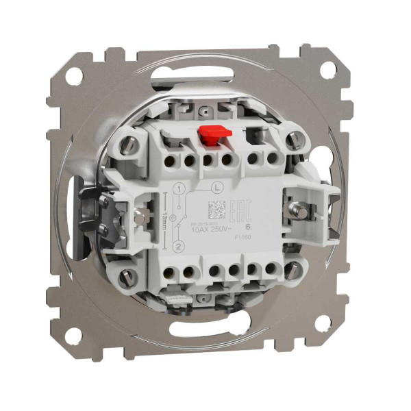 Одноклавішний перемикач з підсвіткою Алюміній Sedna Design Schneider Electric SDD113106L