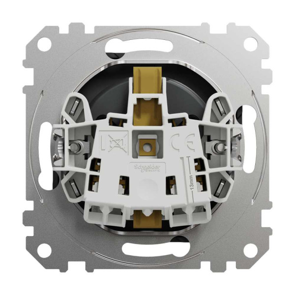 Розетка з заземленням та зі шторками Чорний Sedna Design Schneider Electric SDD114022