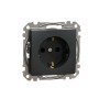 Розетка з заземленням та зі шторками Чорний Sedna Design Schneider Electric SDD114022