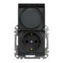 Розетка з заземленням, зі шторками та кришкою Чорний Sedna Design Schneider Electric SDD114024