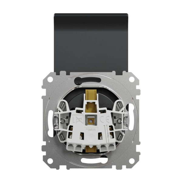 Розетка з заземленням, зі шторками та кришкою Чорний Sedna Design Schneider Electric SDD114024
