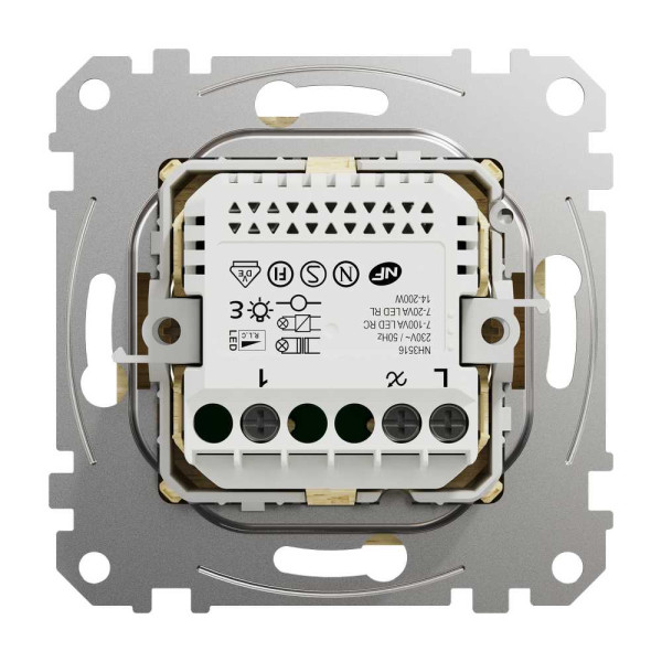 Універсальний LED cвітлорегулятор,
поворотний,Sedna Design & Elements, Береза-ефект дерева,  SDD180502, Schneider Electric