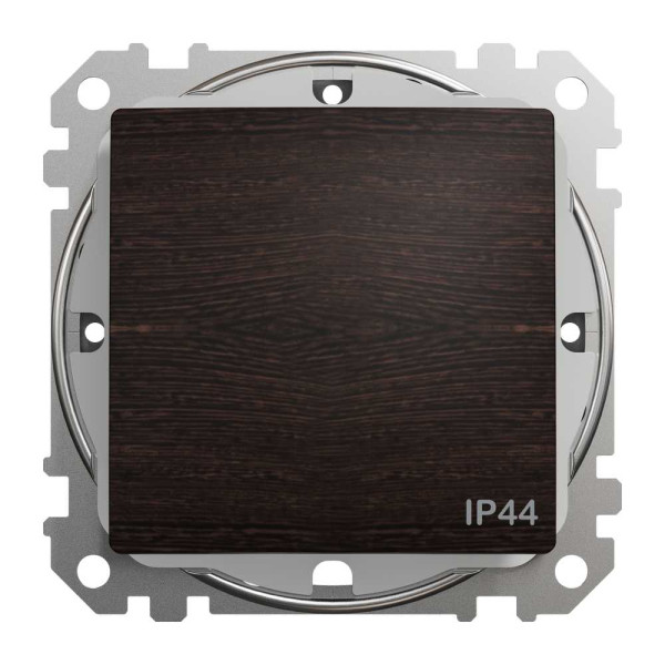 Перемикач однокавішний, Sedna Design & Element з захистом IP44, Венге - імітація дерева, SDD281106, Schneider Electric