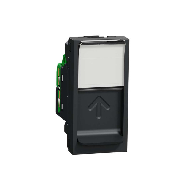Розетка комп'ютерна RJ45, одинарна, категорія 5 UTP, 1 модуль, антрацит, NU341054