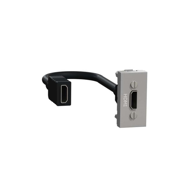Розетка HDMI, 1 модуль алюміній, NU343030