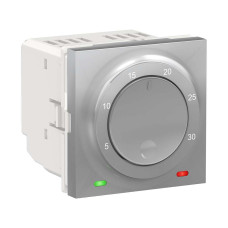 Термостат кімнатний, вбудованний датчик 8А алюміній, NU350130