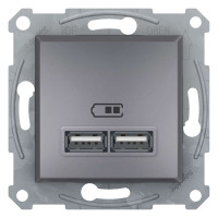 USB РОЗЕТКА 2,1A СТАЛЬ ASFORA, EPH2700262