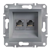 РОЗЕТКА КОМПЬЮТЕРНАЯ RJ45 UTP КАТ. 5Е ДВОЙНАЯ ASFORA СТАЛЬ, EPH4400162