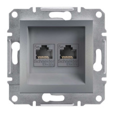 РОЗЕТКА КОМП'ЮТЕРНА RJ45 UTP КАТ. 5Е ПОДВІЙНА ASFORA СТАЛЬ, EPH4400162