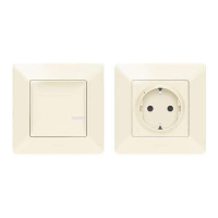 752254. Valena Life with NETATMO. Набор для управления электроприборами. Разумная розетка 2К+С + умный беспроводной 1-клавишный выключатель. Цвет Слоновая кость