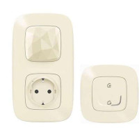 752696. Valena Allure with NETATMO. Стартовий набір. Шлюз WiFi + Розумна розетка2К+З 16А 250В + Головний беспроводовий вимикач "Вдома/Не вдома". Колір Слонова кістка