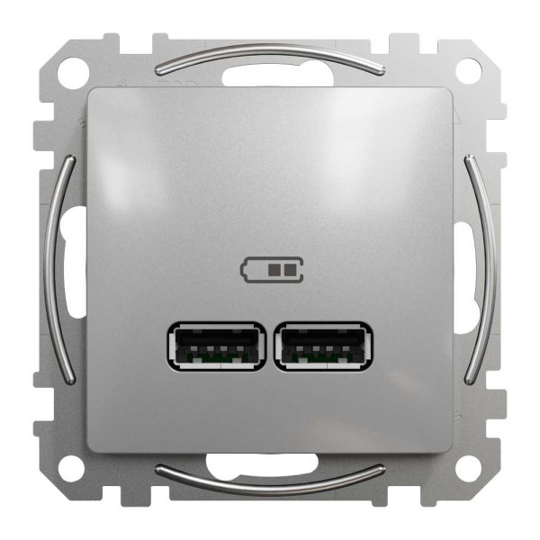 USB розетка тип A+A 2,1A Алюміній Sedna Design Schneider Electric SDD113401
