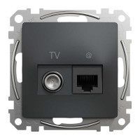 Розетка RJ45 категорія 6 UTP -TV Чорний Sedna Design Schneider Electric SDD114469T