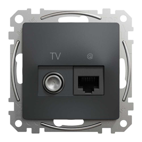 SDD114469T. Розетка RJ45 категорія 6 UTP -TV Чорний Sedna Design Schneider Electric SDD114469T