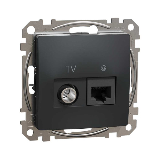 SDD114469T. Розетка RJ45 категорія 6 UTP -TV Чорний Sedna Design Schneider Electric SDD114469T