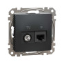 SDD114469T. Розетка RJ45 категорія 6 UTP -TV Чорний Sedna Design Schneider Electric SDD114469T