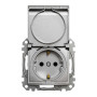 Розетка з заземленням, зі шторками та кришкою Матовий Алюміній Sedna Elements Schneider Electric SDD170024