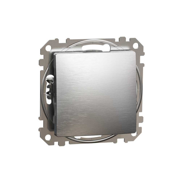 Одноклавішний кнопковий вимикач, Sedna Design & Element, матовий алюміній, SDD112111, Schneider Electric