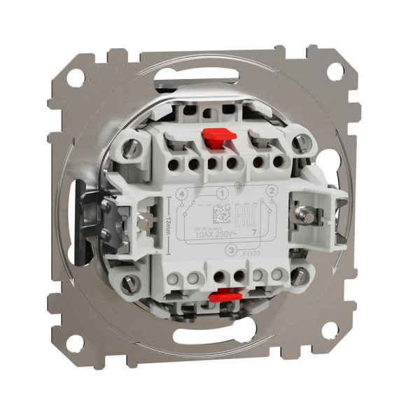 Одноклавішний кнопковий вимикач, Sedna Design & Element, матовий алюміній, SDD112111, Schneider Electric