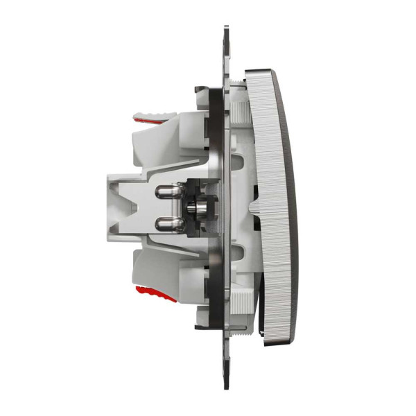 Одноклавішний кнопковий вимикач, Sedna Design & Element, матовий алюміній, SDD112111, Schneider Electric