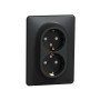 Подвійна розетка 2P+E з заземляючим контактом, Чорний Sedna Design Schneider Electric SDD314221