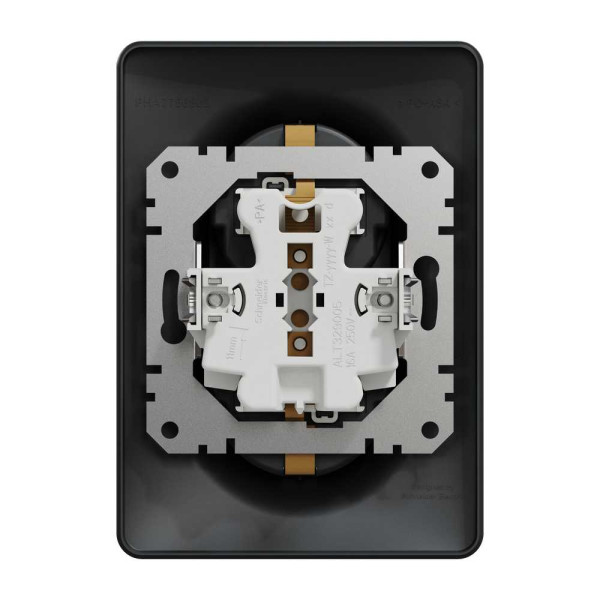 Подвійна розетка 2P+E з заземляючим контактом, Чорний Sedna Design Schneider Electric SDD314221