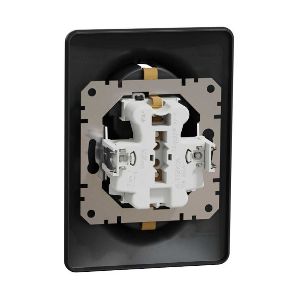 Подвійна розетка 2P+E з заземляючим контактом, Чорний Sedna Design Schneider Electric SDD314221