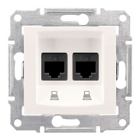 ПОДВІЙНА КОМП'ЮТЕРНА РОЗЕТКА RJ45 UTP КАТЕГОРІЯ 5e SEDNA СЛОНОВА КІСТКА, SDN4400123