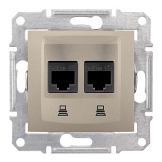 ПОДВІЙНА КОМП'ЮТЕРНА РОЗЕТКА RJ45 STP КАТЕГОРІЯ 6 SEDNA ТИТАН, SDN5000168