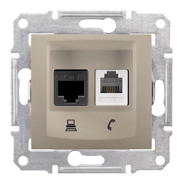 ТЕЛЕФОН+КОМП'ЮТЕРНА РОЗЕТКА (RJ45-КАТ. 6 UTP) SEDNA ТИТАН, SDN5200168