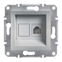 РОЗЕТКА ТЕЛЕФОННАЯ RJ11 ASFORA АЛЮМИНИЙ, EPH4100161