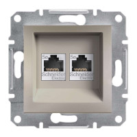 РОЗЕТКА КОМП'ЮТЕРНА RJ45 UTP КАТ. 5Е ПОДВІЙНА ASFORA БРОНЗА, EPH4400169