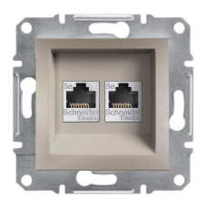 РОЗЕТКА КОМП'ЮТЕРНА RJ45 UTP КАТ. 5Е ПОДВІЙНА ASFORA БРОНЗА, EPH4400169
