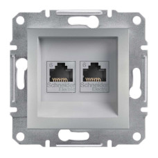 РОЗЕТКА КОМП'ЮТЕРНА RJ45 UTP КАТ.6 ПОДВІЙНА ASFORA АЛЮМІНІЙ, EPH4800161