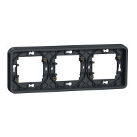 Рамка тримісна горизонтальна IP55, чорна, Mureva Styl Schneider Electric MUR34109