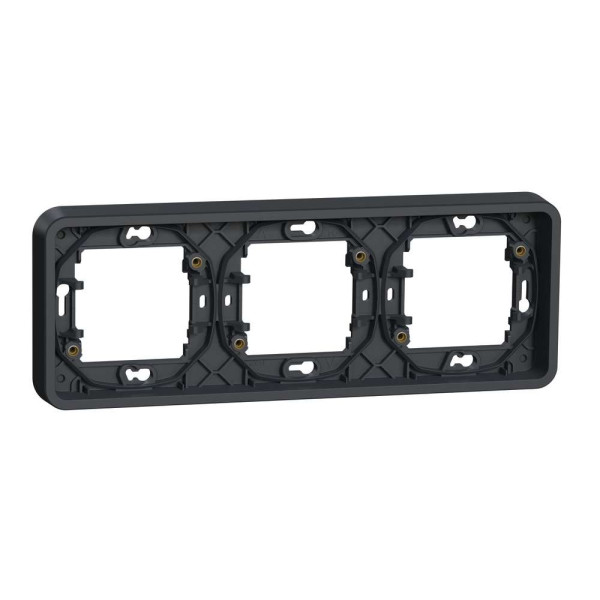 Рамка тримісна горизонтальна IP55, чорна, Mureva Styl Schneider Electric MUR34109
