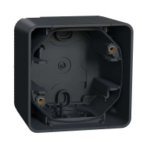 Одномісний бокс для поверхневого монтажу IP55, чорний Mureva Styl Schneider Electric MUR37911